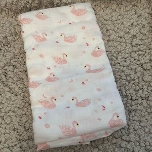 Burt’s Bees Pink Swan Swaddle Blanket